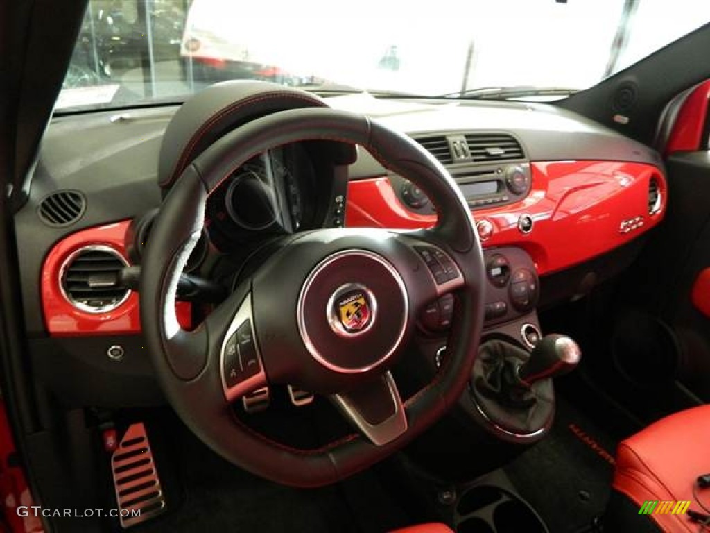 2013 Fiat 500 Abarth Abarth Nero/Rosso/Nero (Black/Red/Black) Dashboard Photo #73218297