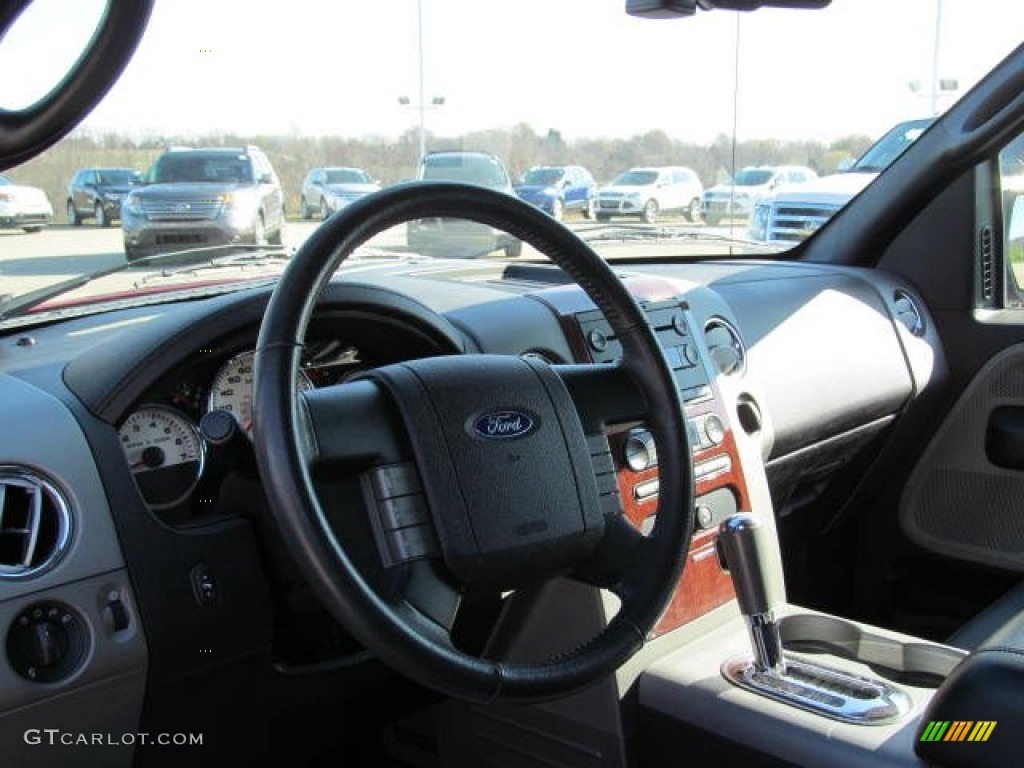 2006 F150 Lariat SuperCab 4x4 - Dark Toreador Red Metallic / Black photo #15