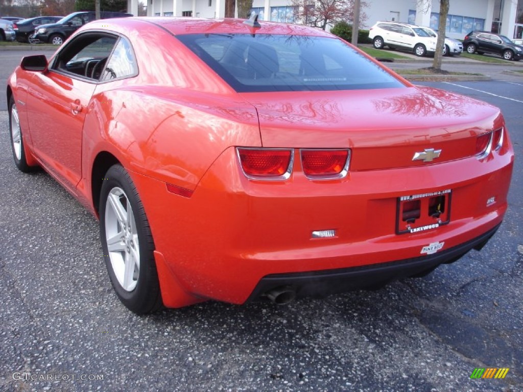 2010 Camaro LT Coupe - Inferno Orange Metallic / Black photo #7