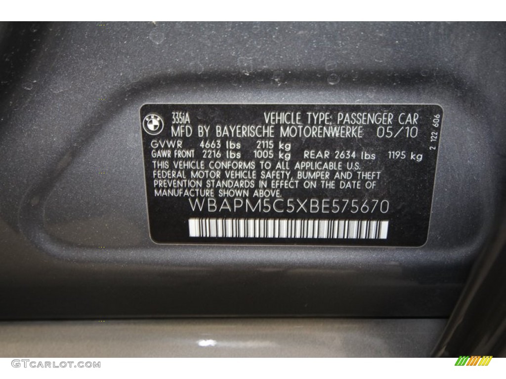 2011 3 Series 335i Sedan - Space Gray Metallic / Oyster/Black Dakota Leather photo #9