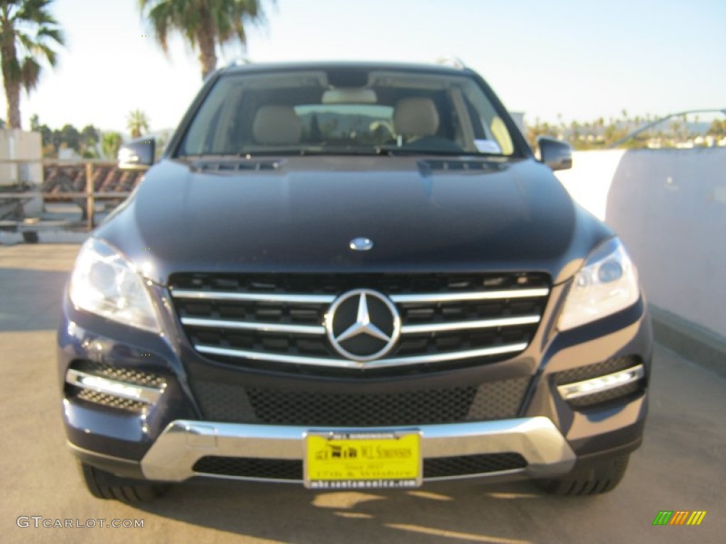 2013 ML 350 4Matic - Lunar Blue Metallic / Almond Beige photo #2