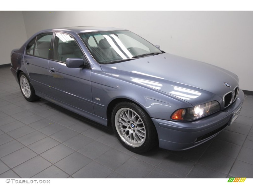 2002 5 Series 530i Sedan - Steel Blue Metallic / Grey photo #8