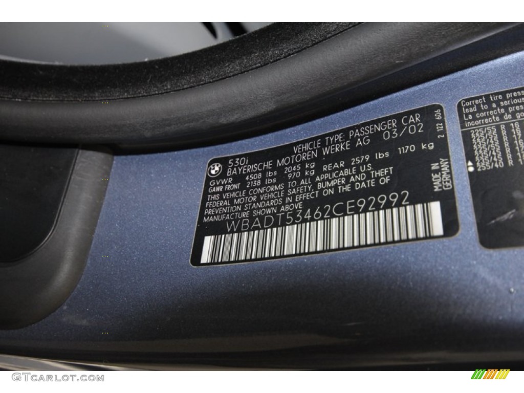 2002 5 Series 530i Sedan - Steel Blue Metallic / Grey photo #9