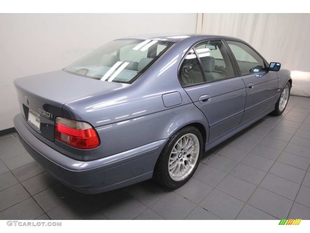 2002 5 Series 530i Sedan - Steel Blue Metallic / Grey photo #11