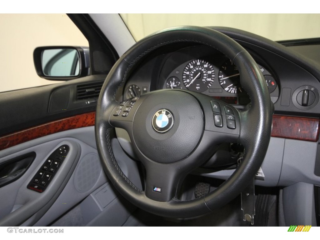 2002 BMW 5 Series 530i Sedan Grey Steering Wheel Photo #73225900