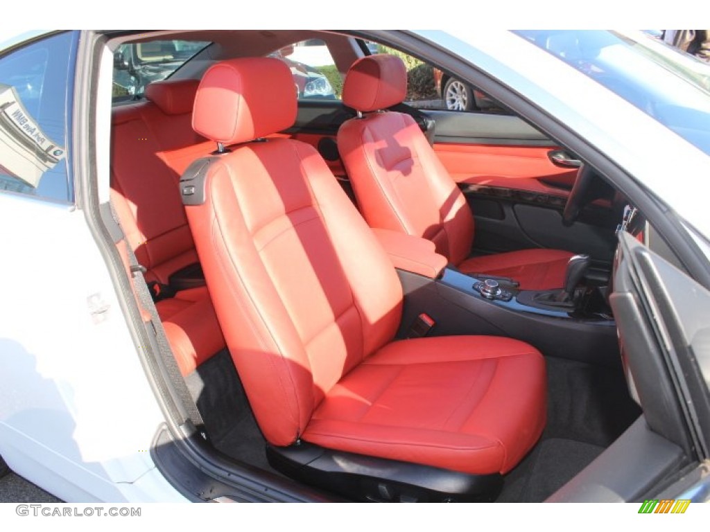 2010 3 Series 328i xDrive Coupe - Alpine White / Coral Red/Black Dakota Leather photo #27