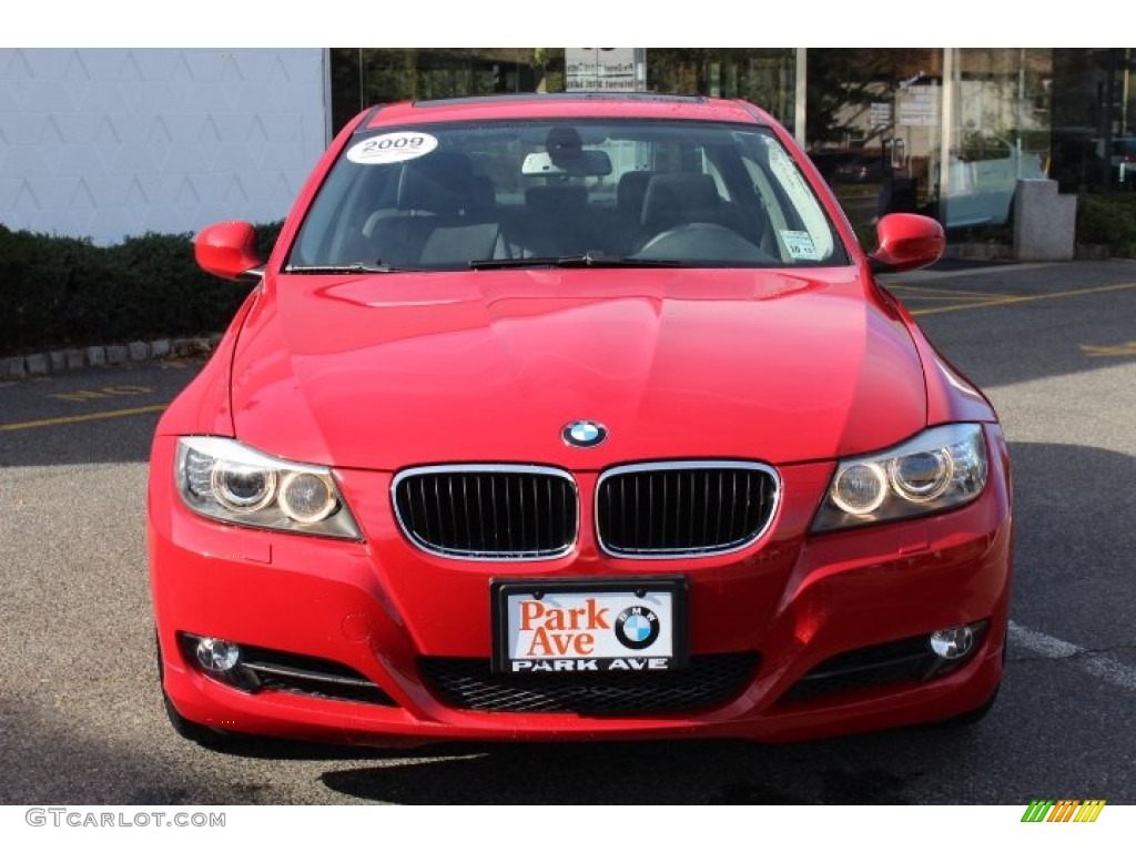 2009 3 Series 328xi Sedan - Crimson Red / Black photo #2