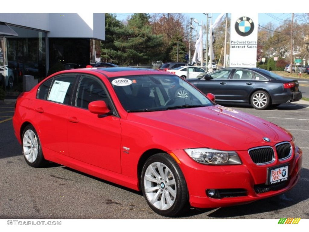 2009 3 Series 328xi Sedan - Crimson Red / Black photo #3