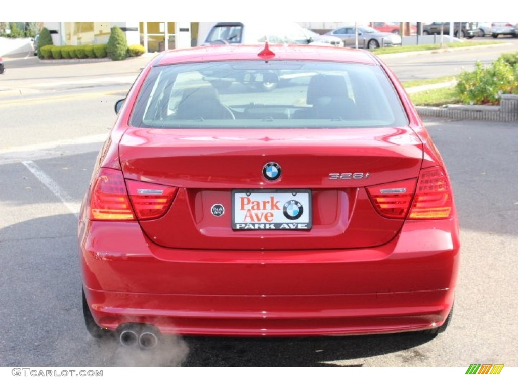 2009 3 Series 328xi Sedan - Crimson Red / Black photo #6