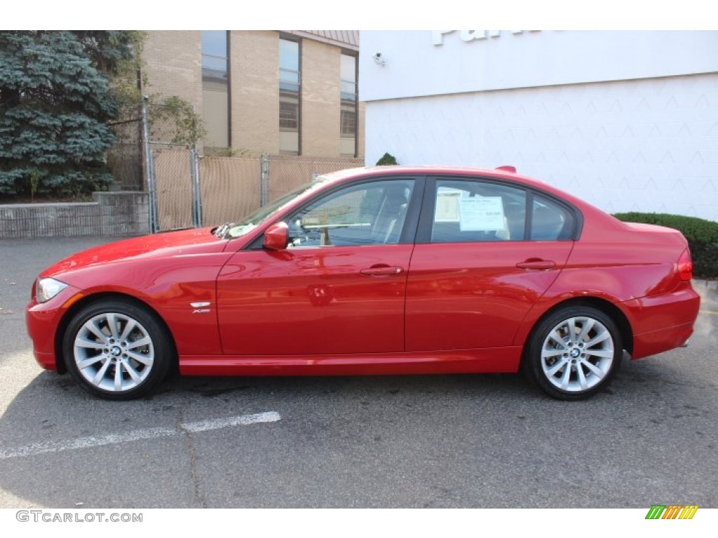 2009 3 Series 328xi Sedan - Crimson Red / Black photo #8