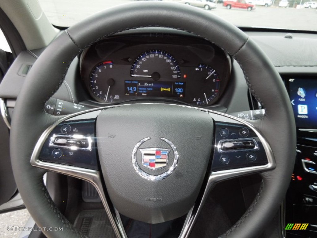 2013 Cadillac ATS 2.0L Turbo Jet Black/Jet Black Accents Steering Wheel Photo #73230885
