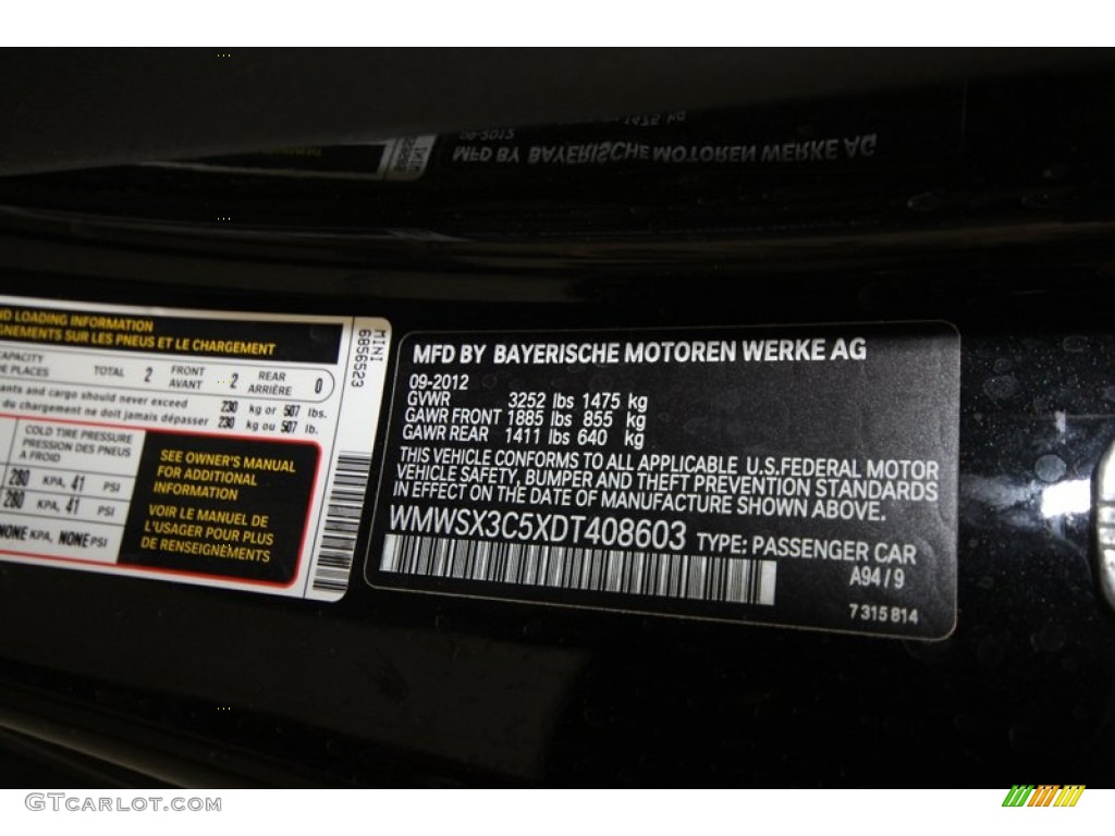 2013 Cooper Color Code A94 for Midnight Black Metallic Photo #73231002