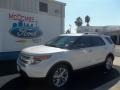 2013 White Platinum Tri-Coat Ford Explorer XLT  photo #1