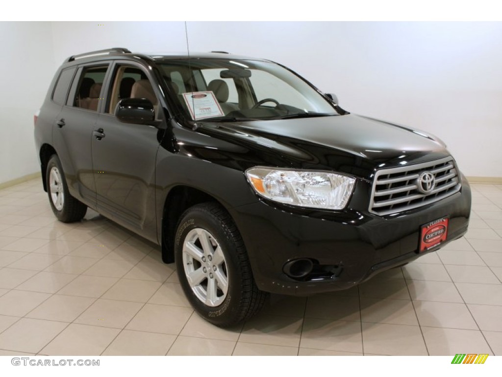 2009 Highlander  - Black / Sand Beige photo #1