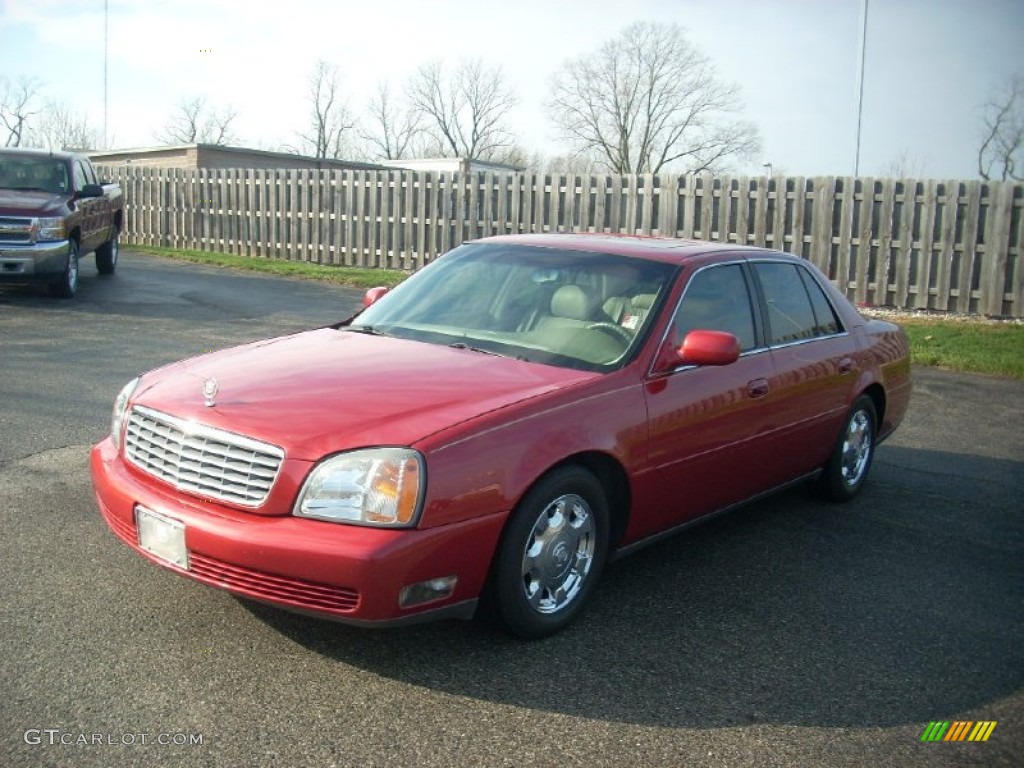 2002 DeVille Sedan - Crimson Pearl / Oatmeal photo #1