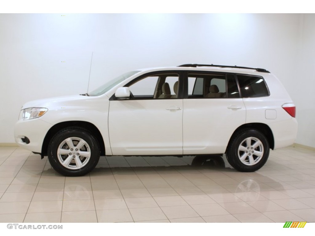 2010 Highlander V6 4WD - Blizzard White Pearl / Sand Beige photo #4