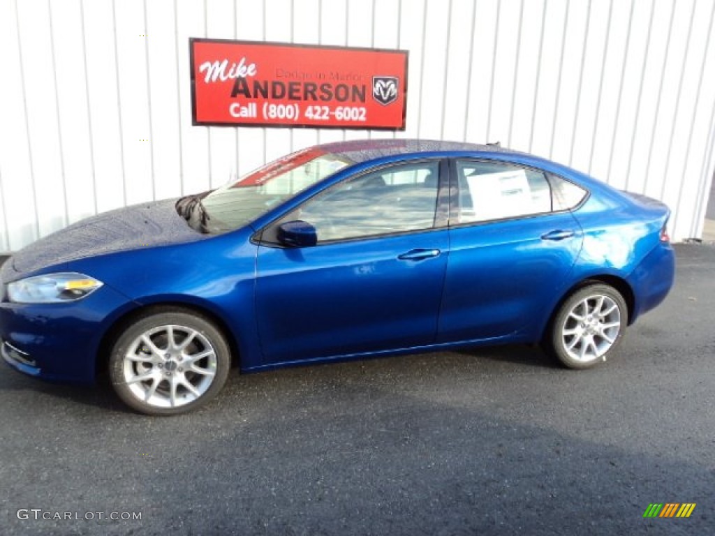 2013 Dart SXT - Blue Streak Pearl Coat / Black photo #1