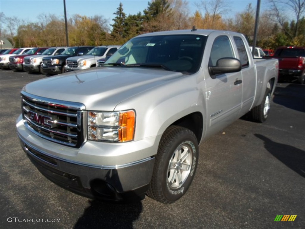 2012 Sierra 1500 SLE Extended Cab 4x4 - Quicksilver Metallic / Ebony photo #1