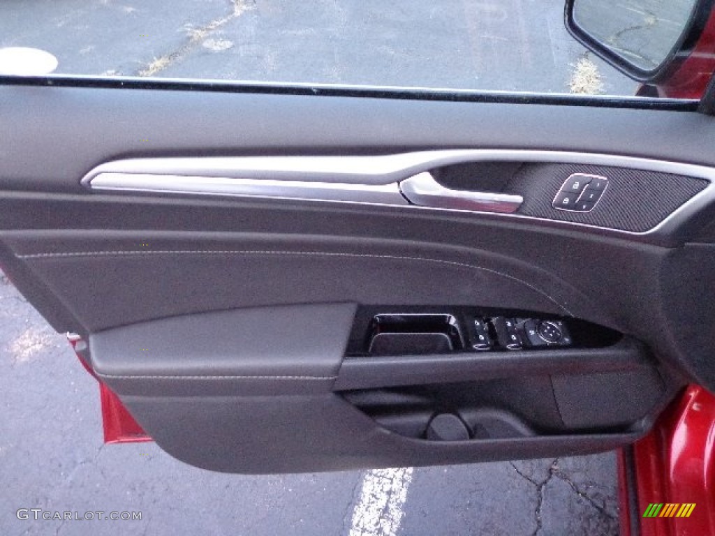 2013 Ford Fusion Titanium Charcoal Black Door Panel Photo #73241349