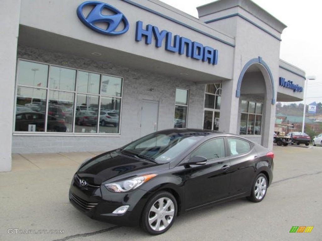 2012 Elantra Limited - Midnight Black / Gray photo #1