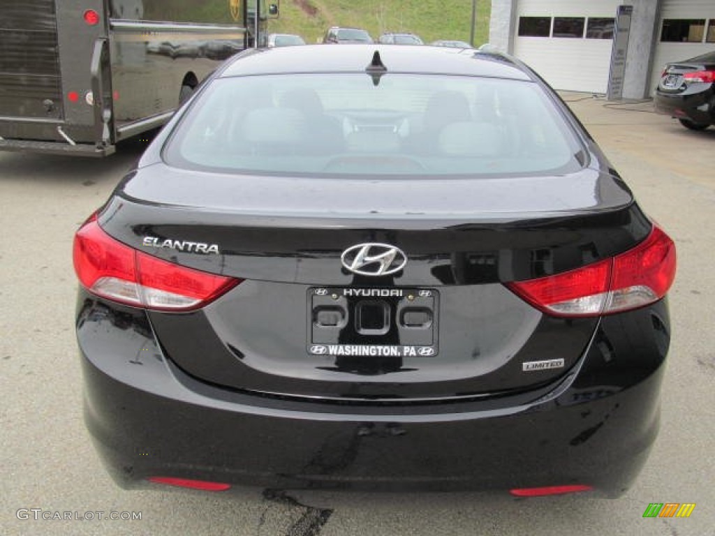 2012 Elantra Limited - Midnight Black / Gray photo #6