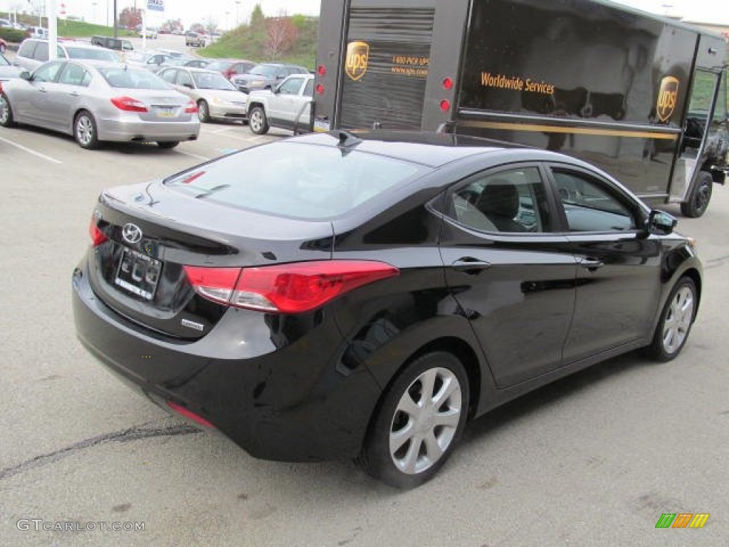 2012 Elantra Limited - Midnight Black / Gray photo #7