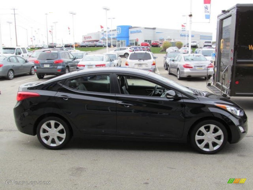 2012 Elantra Limited - Midnight Black / Gray photo #8