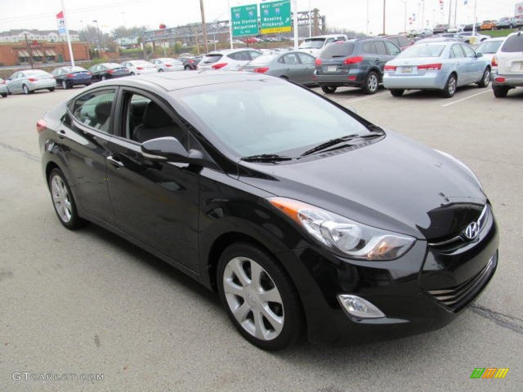 2012 Elantra Limited - Midnight Black / Gray photo #9