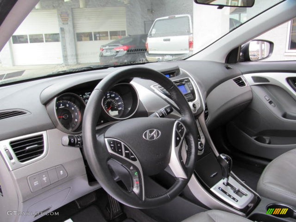 2012 Elantra Limited - Midnight Black / Gray photo #12