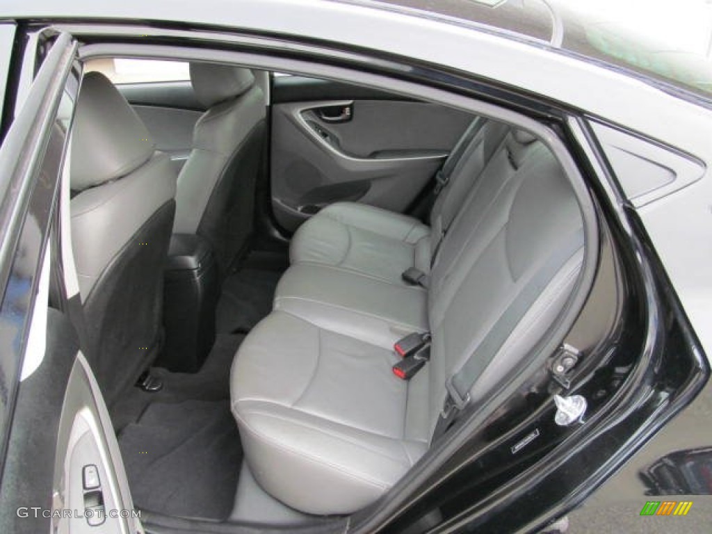 2012 Elantra Limited - Midnight Black / Gray photo #18