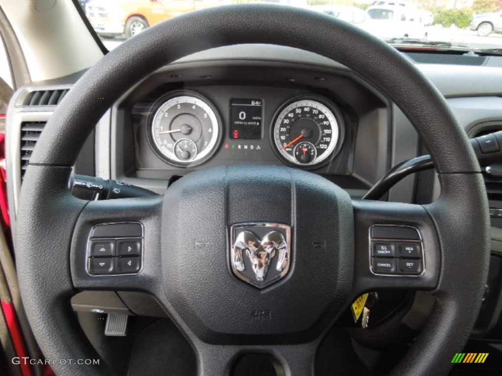 2013 Ram 1500 Express Quad Cab 4x4 Black/Diesel Gray Steering Wheel Photo #73247884