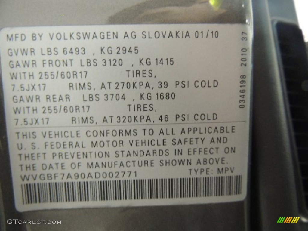 2010 Touareg VR6 FSI 4XMotion - Alaska Gray Metallic / Anthracite photo #18