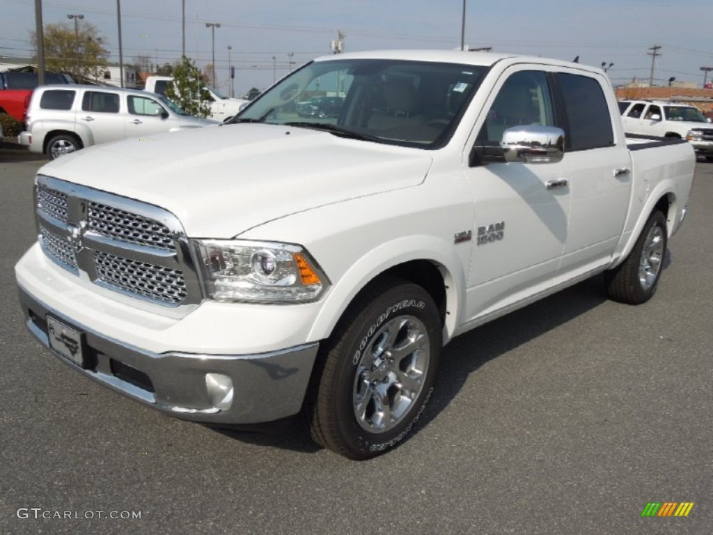 2013 1500 Laramie Crew Cab - Bright White / Canyon Brown/Light Frost Beige photo #1