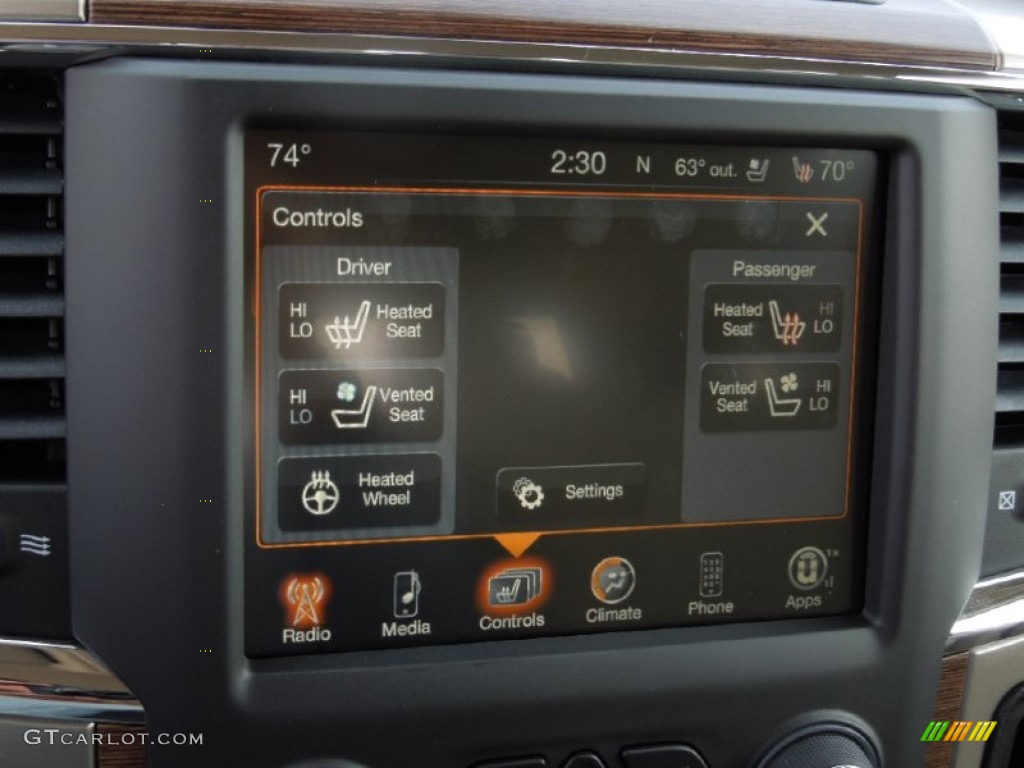 2013 Ram 1500 Laramie Crew Cab Controls Photo #73250043