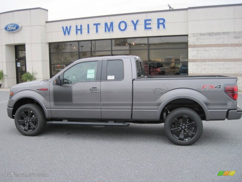 2013 F150 FX4 SuperCab 4x4 - Sterling Gray Metallic / FX Sport Appearance Black/Red photo #1