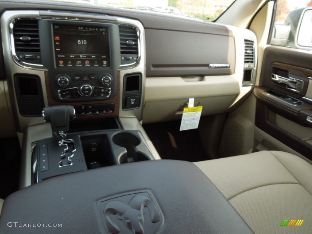 2013 Ram 1500 Laramie Crew Cab Canyon Brown/Light Frost Beige Dashboard Photo #73250193