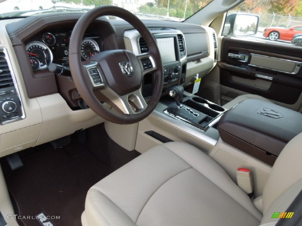 Canyon Brown/Light Frost Beige Interior 2013 Ram 1500 Laramie Crew Cab Photo #73250379