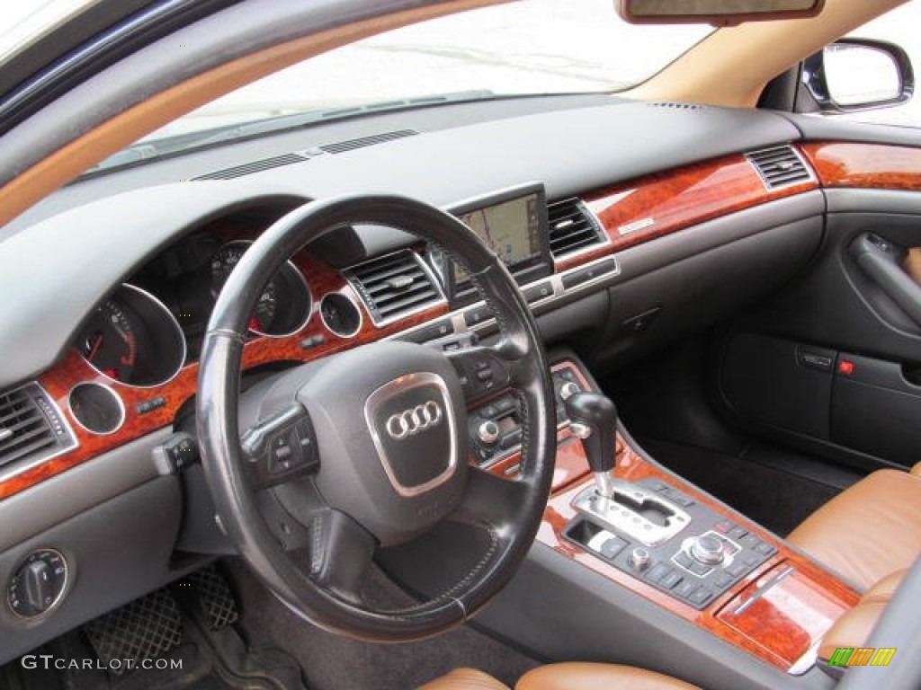 2006 Audi A8 4.2 quattro Black/Amaretto Dashboard Photo #73251921
