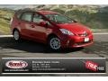 2012 Barcelona Red Metallic Toyota Prius v Three Hybrid  photo #1