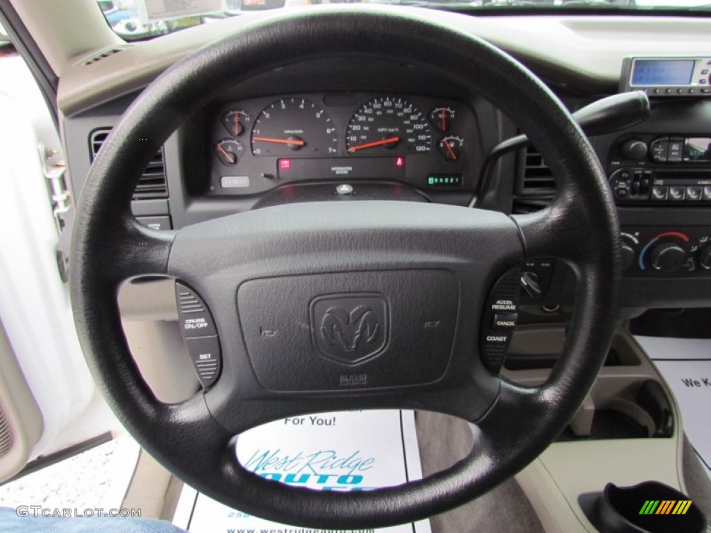 2004 Dodge Dakota SLT Quad Cab 4x4 Taupe Steering Wheel Photo #73255731