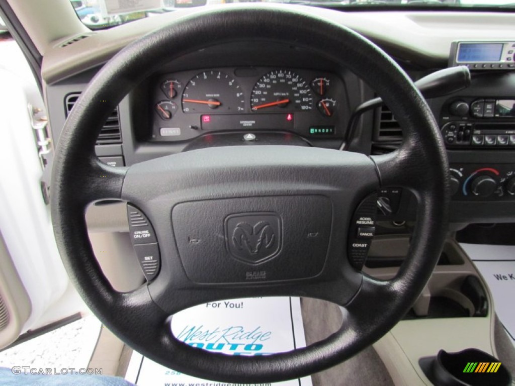 2004 Dakota SLT Quad Cab 4x4 - Bright White / Taupe photo #26