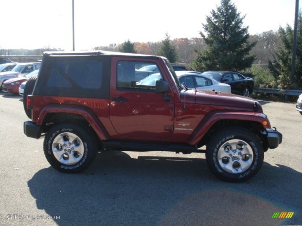 2013 Wrangler Sahara 4x4 - Deep Cherry Red Crystal Pearl / Black photo #5