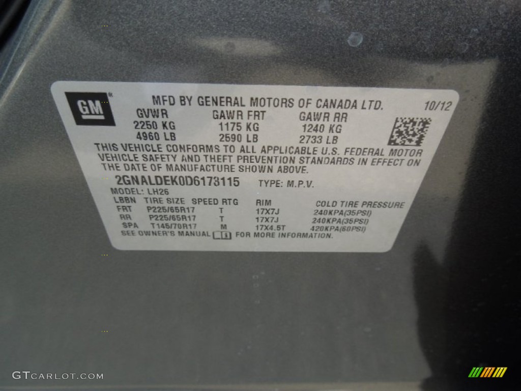 2013 Equinox LT - Steel Green Metallic / Jet Black photo #7