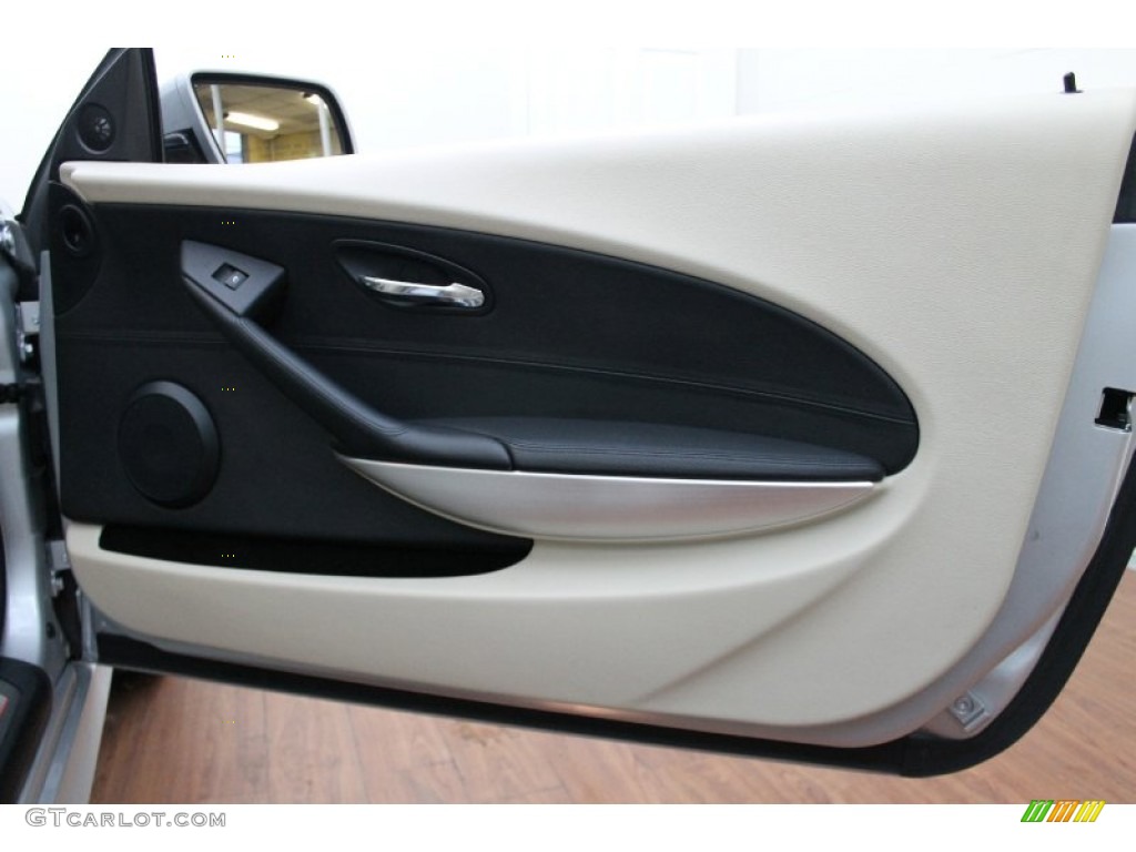 2009 BMW 6 Series 650i Convertible Cream Beige Dakota Leather Door Panel Photo #73261242