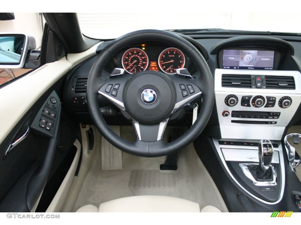 2009 BMW 6 Series 650i Convertible Cream Beige Dakota Leather Dashboard Photo #73261356