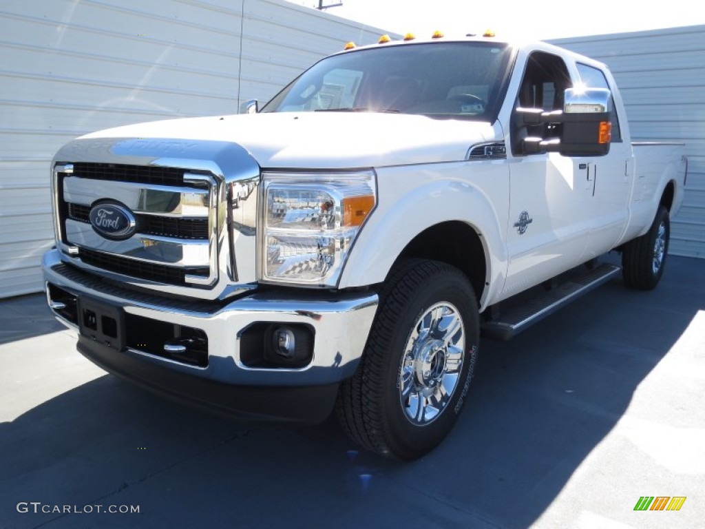 2012 F350 Super Duty Lariat Crew Cab 4x4 - White Platinum Metallic Tri-Coat / Black photo #6