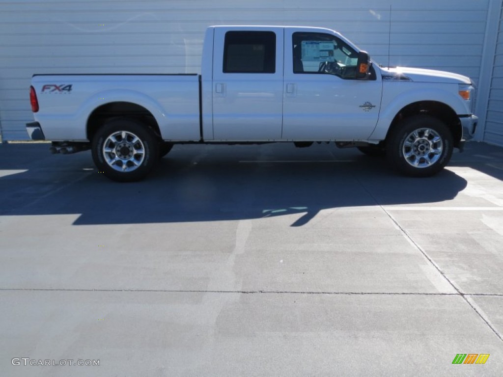 2012 F250 Super Duty Lariat Crew Cab 4x4 - White Platinum Metallic Tri-Coat / Black photo #2