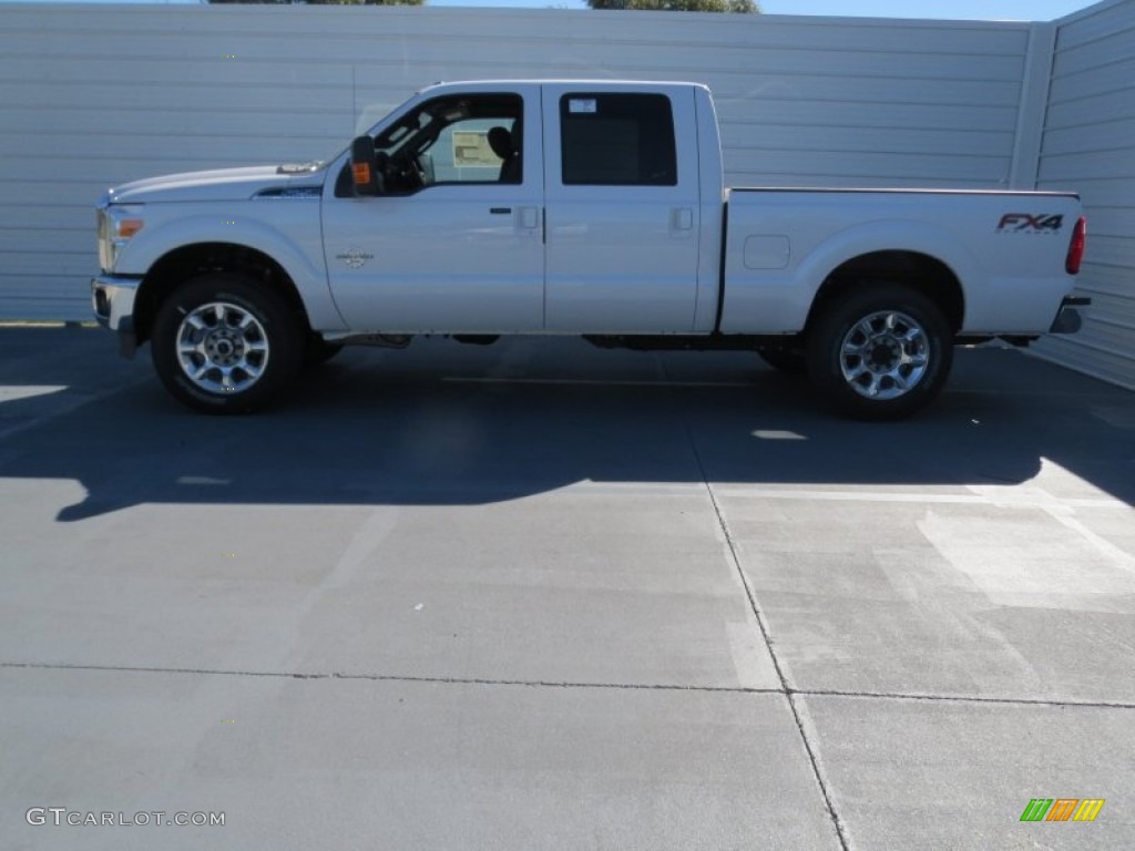 2012 F250 Super Duty Lariat Crew Cab 4x4 - White Platinum Metallic Tri-Coat / Black photo #5