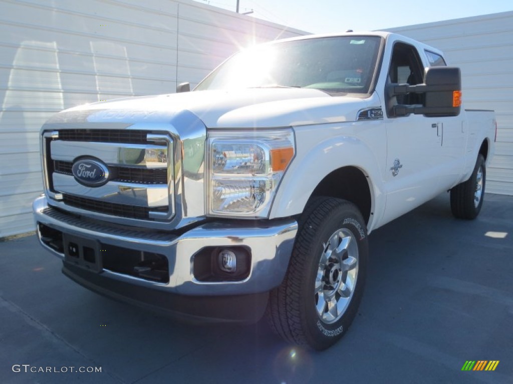2012 F250 Super Duty Lariat Crew Cab 4x4 - White Platinum Metallic Tri-Coat / Black photo #6