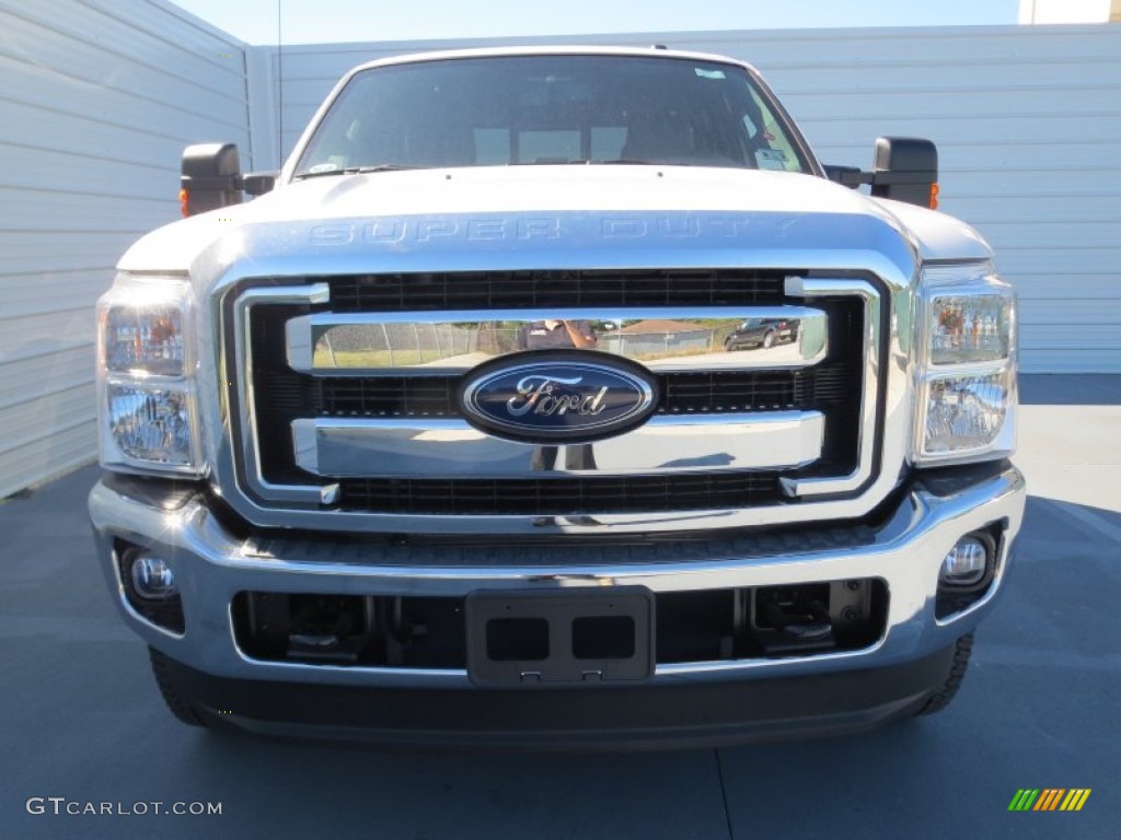 2012 F250 Super Duty Lariat Crew Cab 4x4 - White Platinum Metallic Tri-Coat / Black photo #7